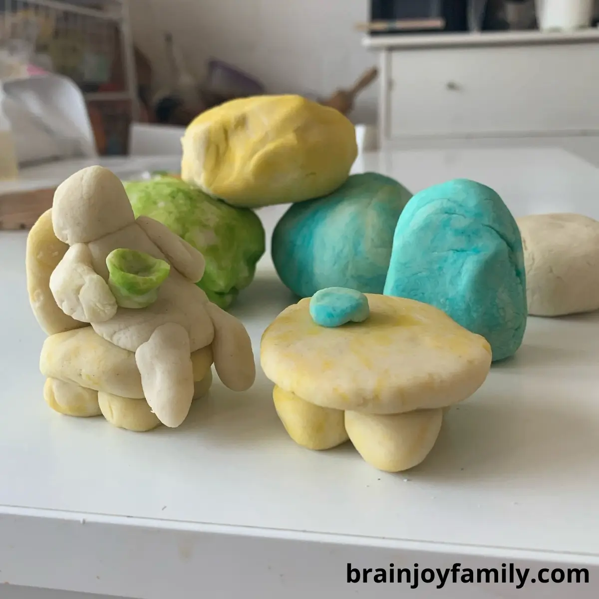 Playdough Recipe Without Cream of Tartar: So Easy! 1 Homemade creations made with colorful dough from a playdough recipe without cream of tartar